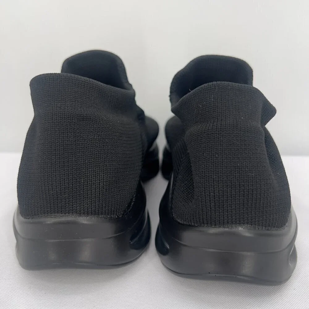 Men’s Black Knit Slip-On Sneakers with Air Cushion Sole – Size 40 US 7 NWOT